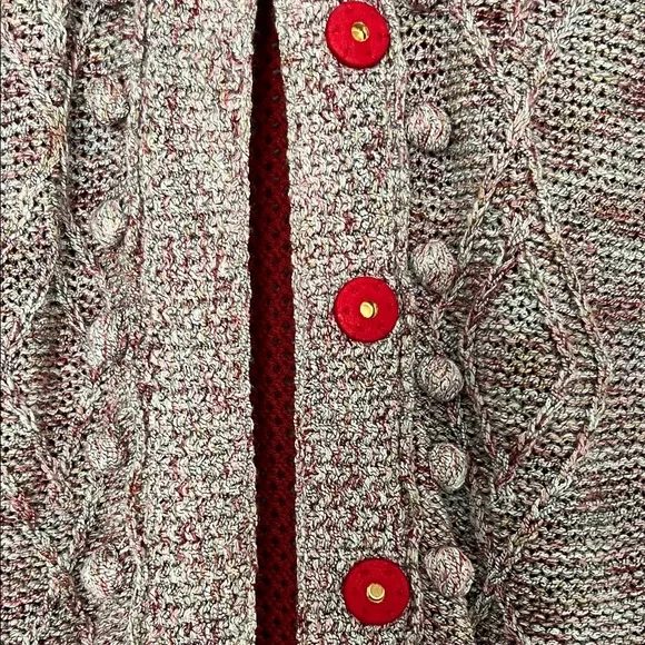 Tory Burch Black and Marled Red Cardigan - Picture 3 of 4